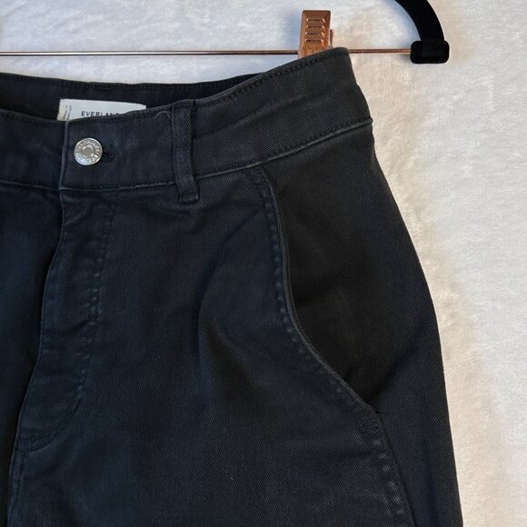 Everlane The Barrel Pant Black 4R High Rise Wide Leg Ankle Crop Organic Cotton - Picture 5 of 10